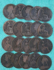 20 VICTORIAN PENNIES 20 DIFFERENT DATES FROM 1860-1901