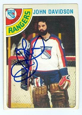 John Davidson autographed hockey card (New York Rangers SC) 1978 O