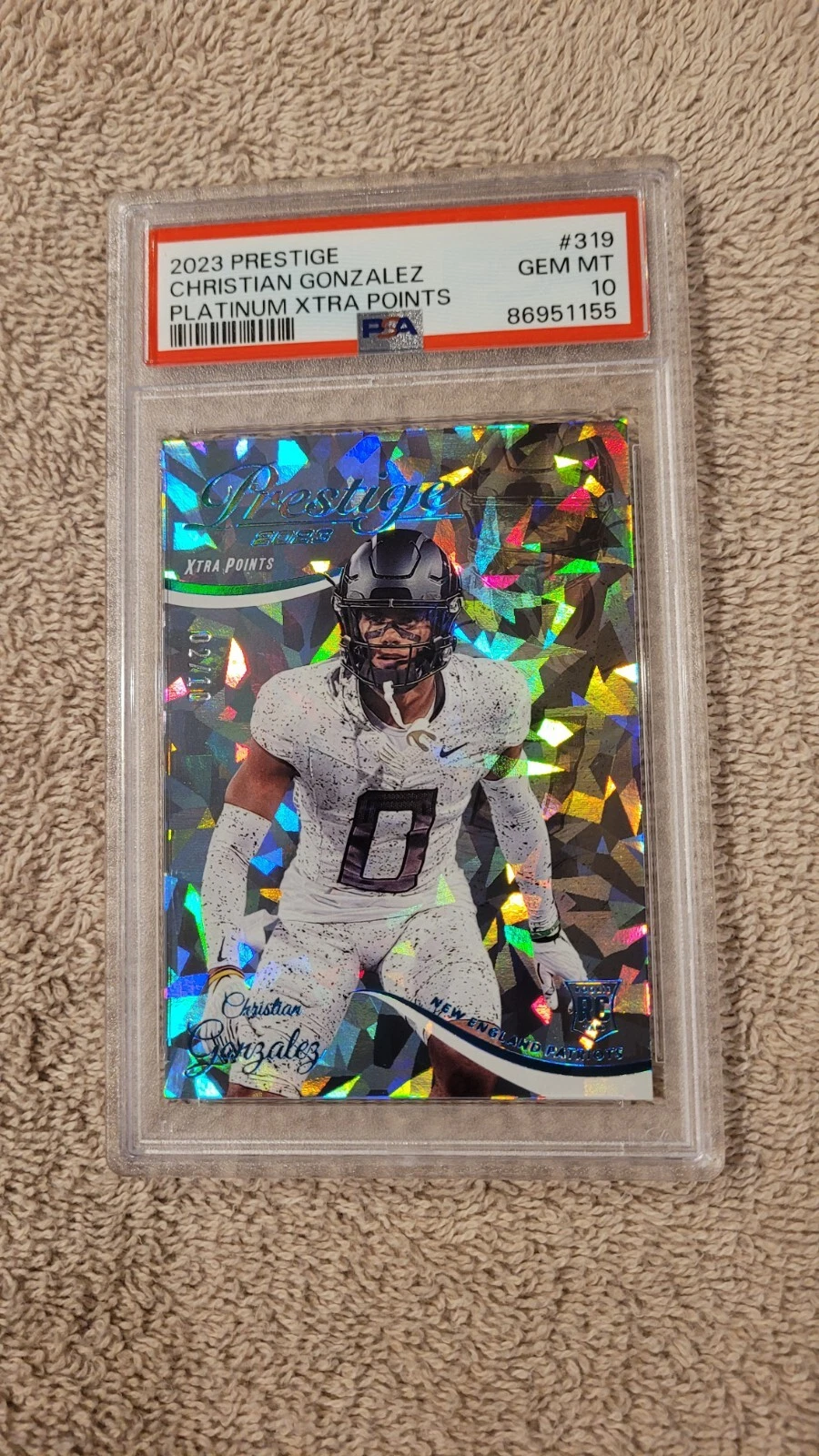 Christian Gonzalez Panini Prestige #319 Platinum Xtra Points