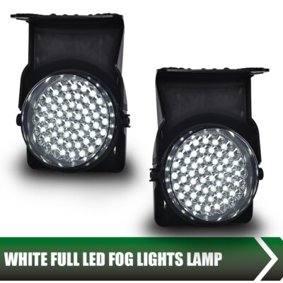 Fit For 03-06 GMC Sierra 1500 2500 Smoked Lens Full LED Fog Lights Left+Right