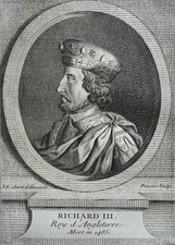 RICHARD III KING OF ENGLAND (1452-1485) PORTRAIT ENGRAVING 1770