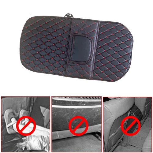 PU Leather Protector Cover Universal Car Seat Back Anti-Kick Pad Mat Accessories - Bild 7 von 13
