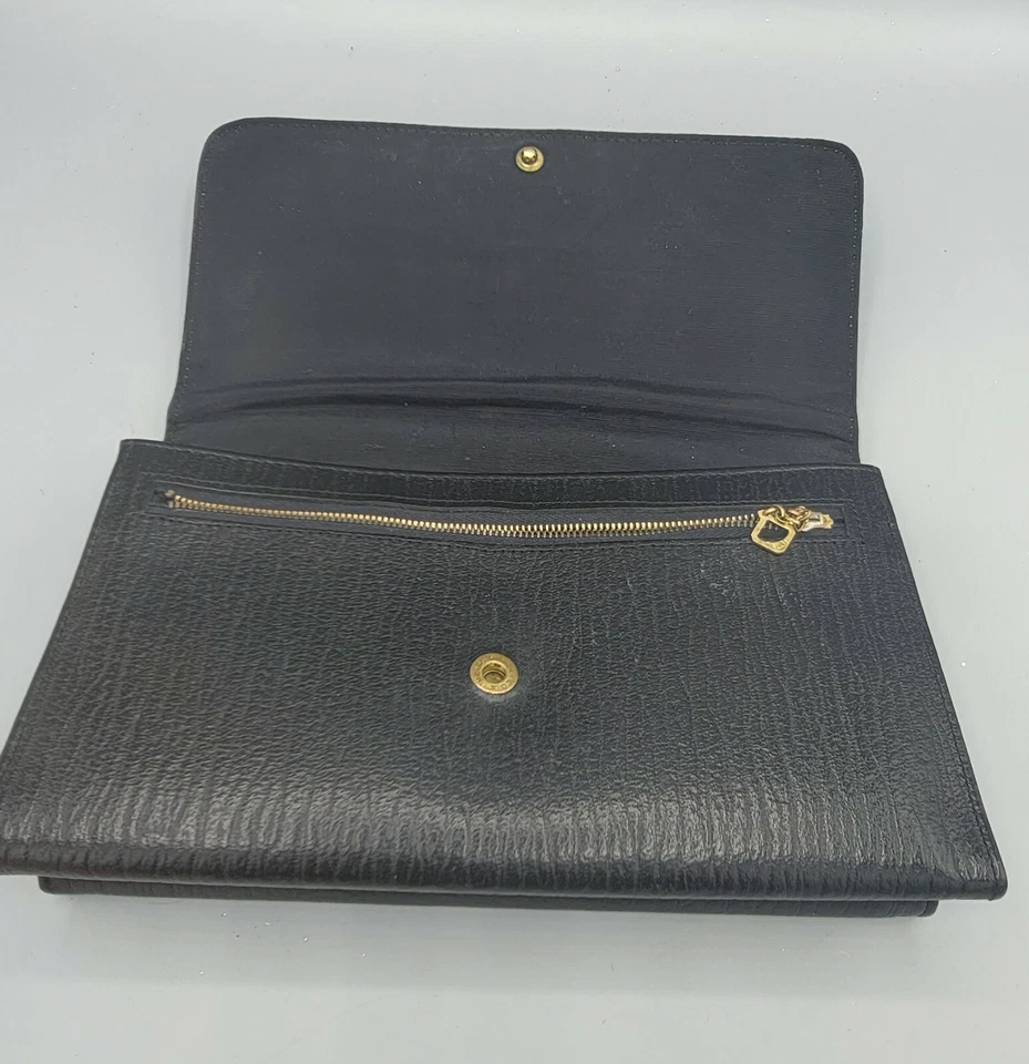 Bolso sin asas ROLFS vintage negro garra cremallera cierre a presión bolsillos Foto 3 de 4