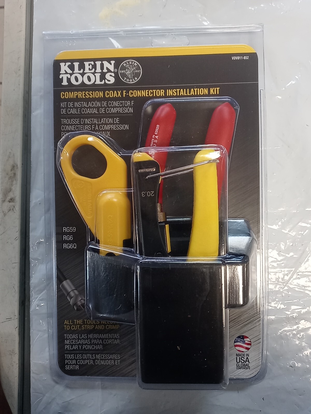 New Klein Tools VDV011852 Compression Coax Cable Installation Kit with