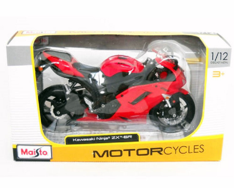 MAISTO 1:12 Kawasaki Ninja ZX 6R 31155 RED MOTORCYCLE BIKE DIECAST