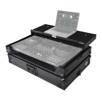 ProX XS-FLX10LTBL Slim Black Road Case for DDJ-FLX10 Controller w Laptop Shelf
