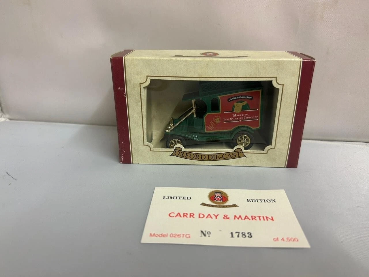 VANS OXFORD MODELLINO PRESSOFUSO FURGONE "CARR DAY & MARTIN FINE SADDLERY" EDIZIONE LIMITATA 1783