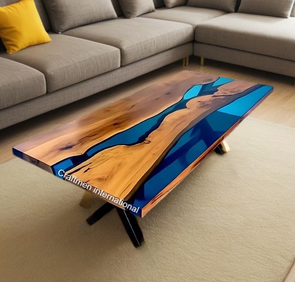Transparent Epoxy table, Home decor, Kitchen Dine table, live edge wood table