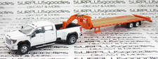 Greenlight White 2022 GMC SIERRA 3500 DENALI Dually Pickup w/Gooseneck Trailer O