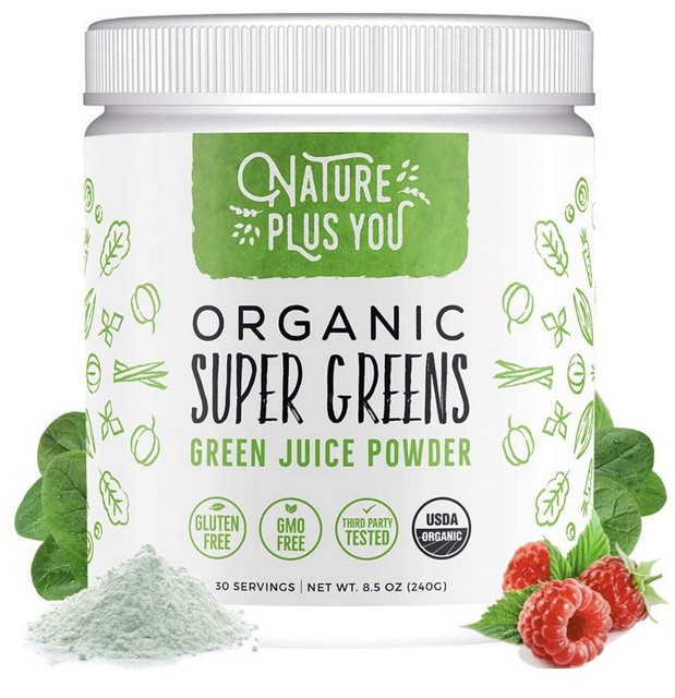 Super Greens Powder Organic Blend Nongmo Supplement Includes Spirulina