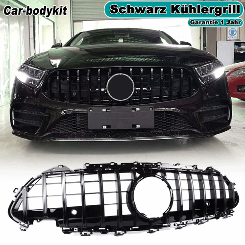 Grille Black Front Grill W/ Camera Hole for Mercedes C257 CLS400 CLS53 - Picture 1 of 8