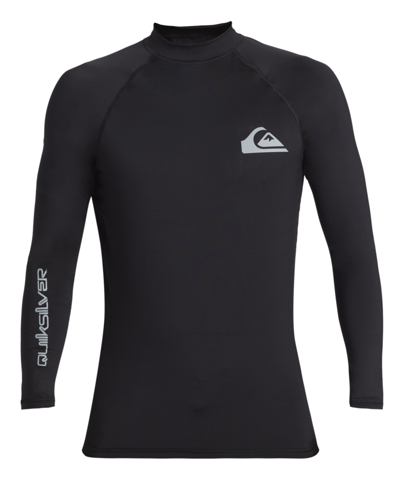 QUIKSILVER MENS RASH VEST.EVERYDAY BLACK UPF50+ SURF LONG SLEEVED GUARD