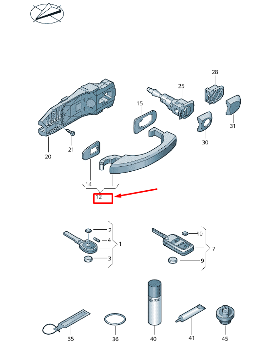 VW AMAROK 2 Front Door Exterior Handle 2H0837205C3FZ NEW GENUINE