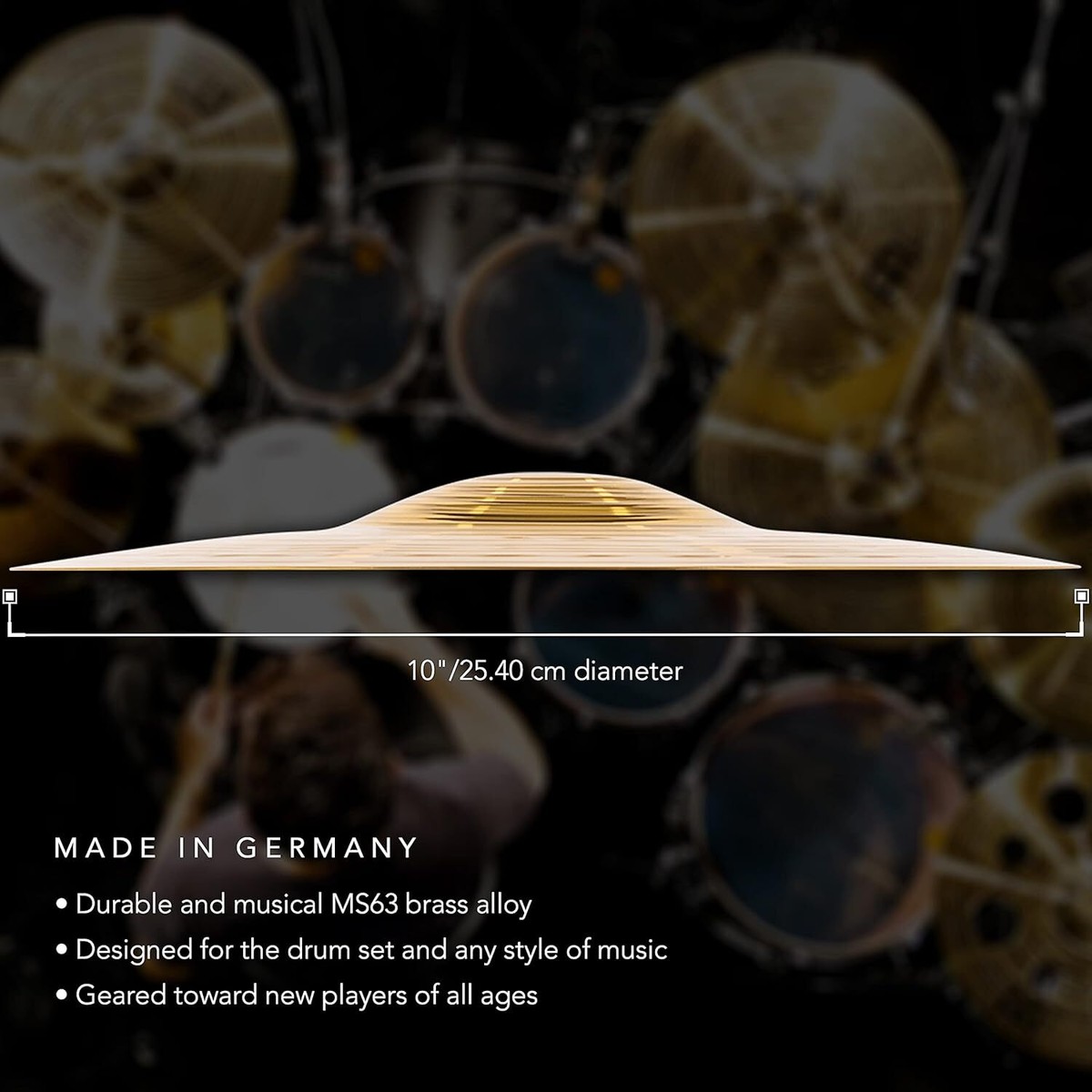 Splash Cymbal In Ottone 8 E 10 Pollici - Piatti Per Batteria Jazz, Finitura Tradizionale, Suono Nitido - Foto 12