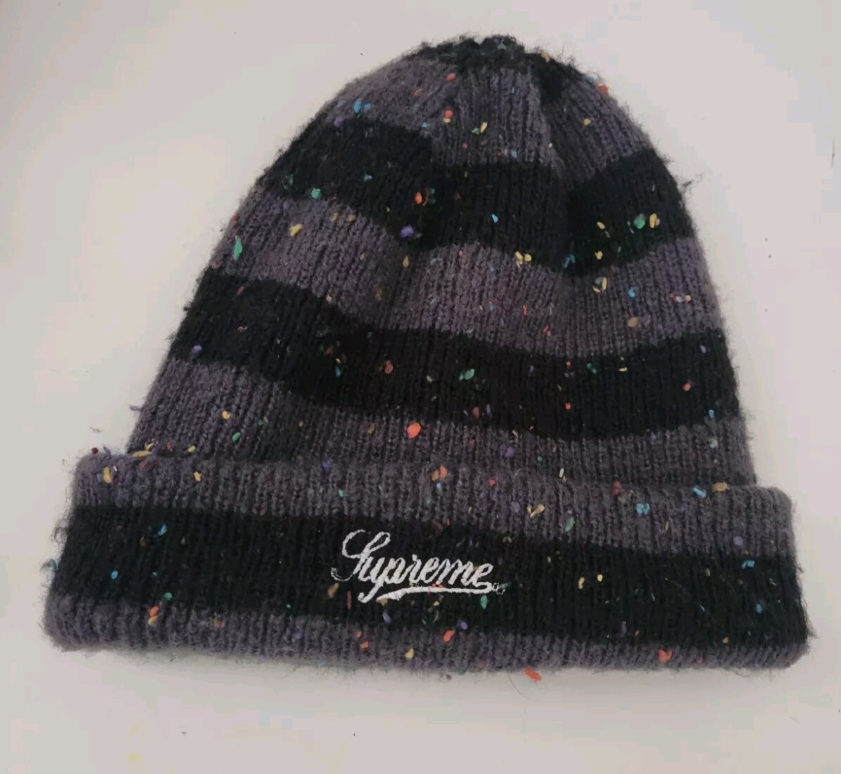 帽子 supreme FW19 stripe speckle beanie Supreme Stripe Speckle Beanie Black - FW19 - US