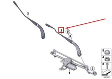 BMW 4 Gran Coupé F36 Wischerarm vorne rechts 9465077 61619465077 NEU ORIGINAL