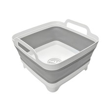 Collapsible Wash Basin 9L, Foldable Dish Tub with Drain Plug, Portable Collap...