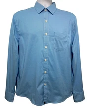 UNTUCKit Shirt Mens Medium Blue Stretch Button Up Performance Domani Check