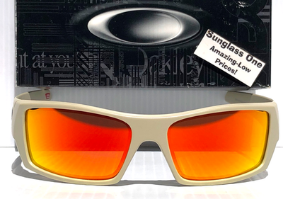 Oakley GASCAN Matte Sand Tan POLARIZED Galaxy Ruby Mirror Sunglass