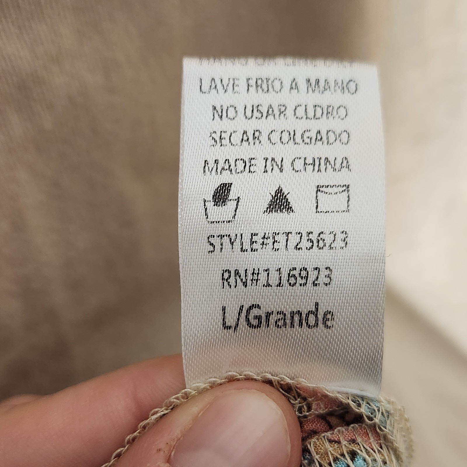 Easwl LRG Mixed Print Raw Hem Patchwork Poncho To… - image 6