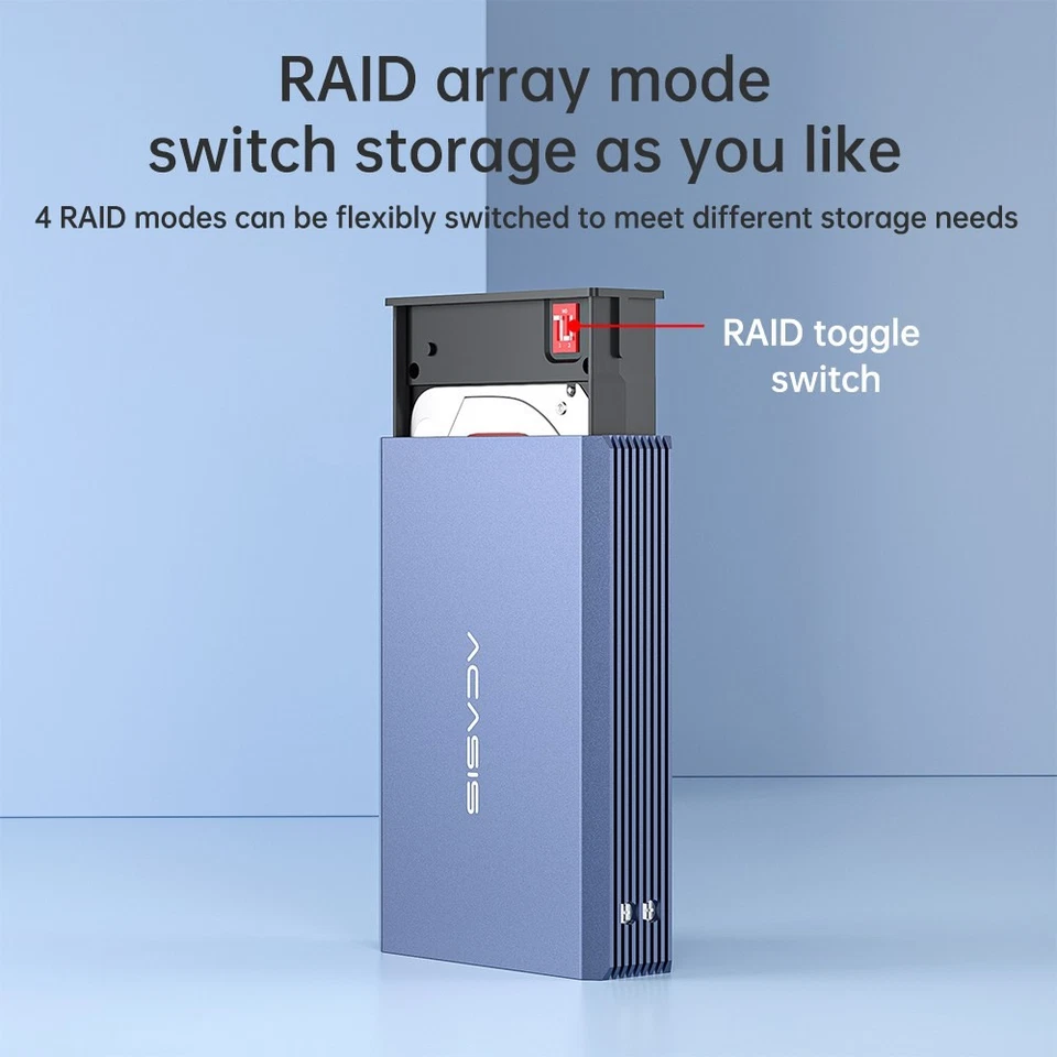 Acasis Dual Bay 2.5 Inch USB-C to SATA HDD SSD RAID Enclosure - Image 2 of 4
