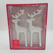 MARTHA STEWART REINDEER Deer White Pewter 11" CHRISTMAS Figurine Decorations Z58