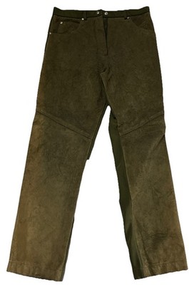 Morris Kaye & Sons Pants Womens High Rise Straight Suede Front Knit Back size M￼