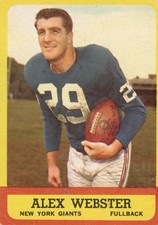 Alex Webster Giants 1963 Topps Football #51 G-VG Condition Bx10