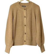 Banana Republic Women’s Tan Button Front Knit Cardigan Sweater L NWT