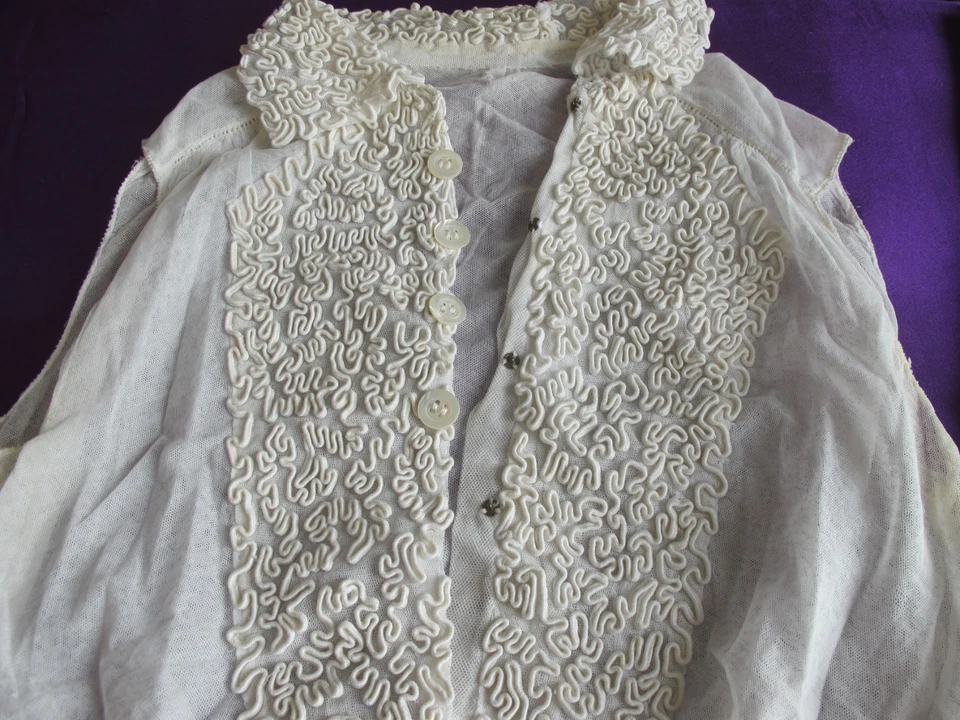 CHEMISIER ANCIEN  EN TULLE BRODERIE ANCIENNE + CORSET - Photo 3/4