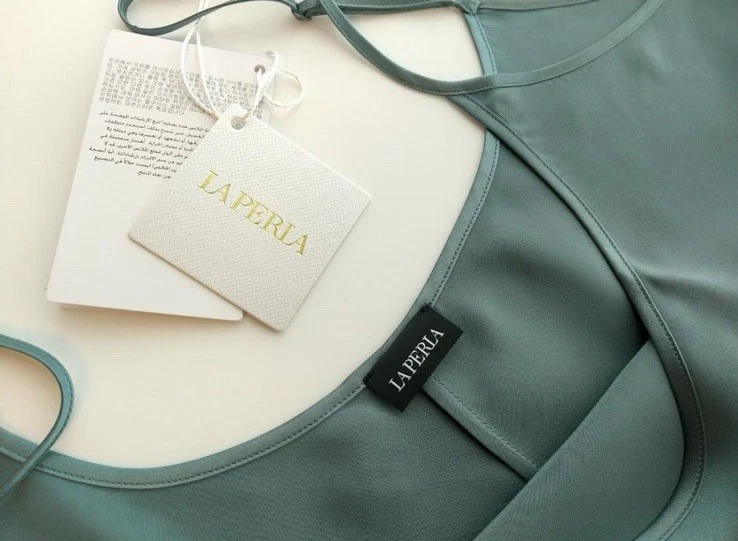 LA PERLA Seda Slip Talla 4 Verde NUEVO Foto 4 de 4