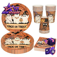 Halloween Partygeschirr Pappteller Becher Servietten FüR 16 Personen