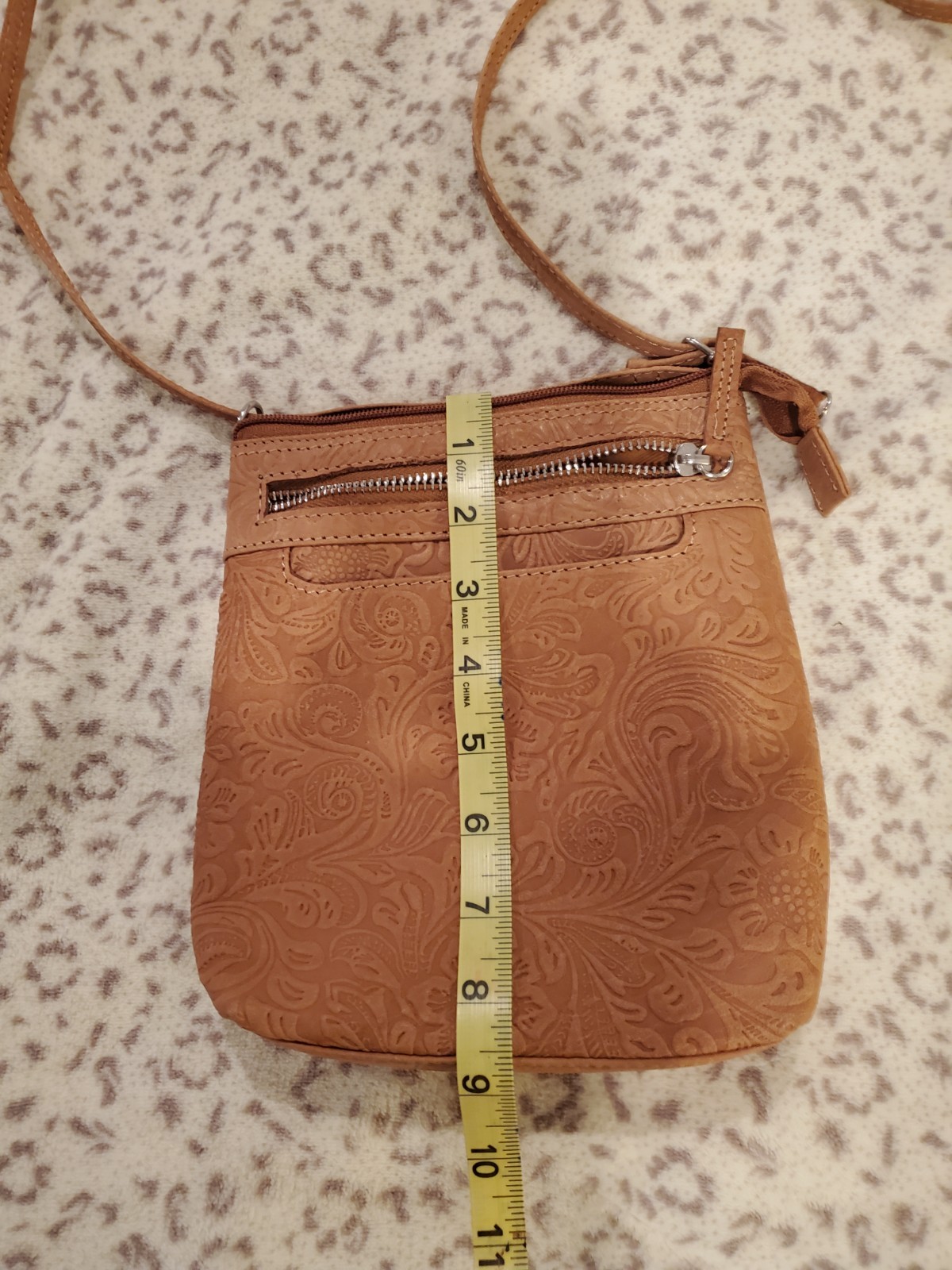 Bueno Soft Leather Embossed Adjustable Strap Cros… - image 3