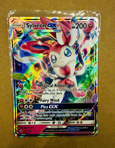 Pokemon TCG Sylveon GX 92/145 SM-Guardians Rising GX Holo Ultra Rare 200 HP