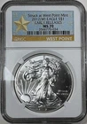 2012-W Silver Eagle Dollar ASE NGC MS 70 EARLY RELEASES - BURNISHED