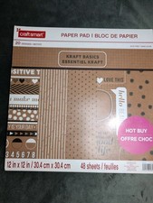Scrapbook Craft Smart Kraft Basics 12"x12" Paper Pad Cardstock 48 Sheets