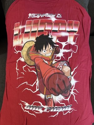 One Piece x Steve Aoki Exclusive Shirt Mens LARGE (RED) Monkey D. Luffy