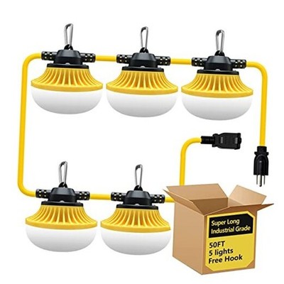 50ft LED Temporary Construction String Work Lights Industrial Grade Best for 