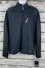 Nike Thermal Men's Dri-FIT 1/4 Zip Running Jacket Dark Obsidian Size Large - NEW