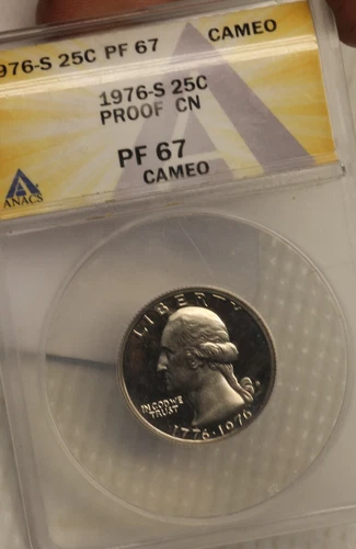 1976 S- ANACS 25C PF67 CAMEO WASHINGTON QUARTER #B48635