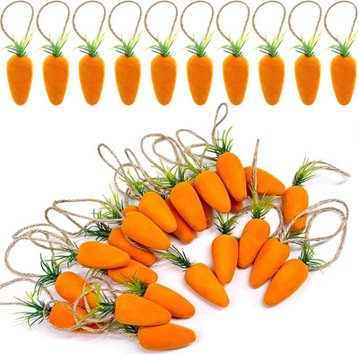 30PCS Easter Hanging Carrot -4.4 Inch Artificial Simulation Easter Foam Carrots,