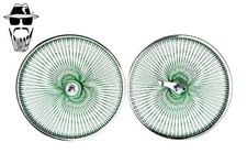 Original Lowrider 20" Bicycle 144-Spoke DAYTON FLAT TWISTED Chrome/Green Wheel.