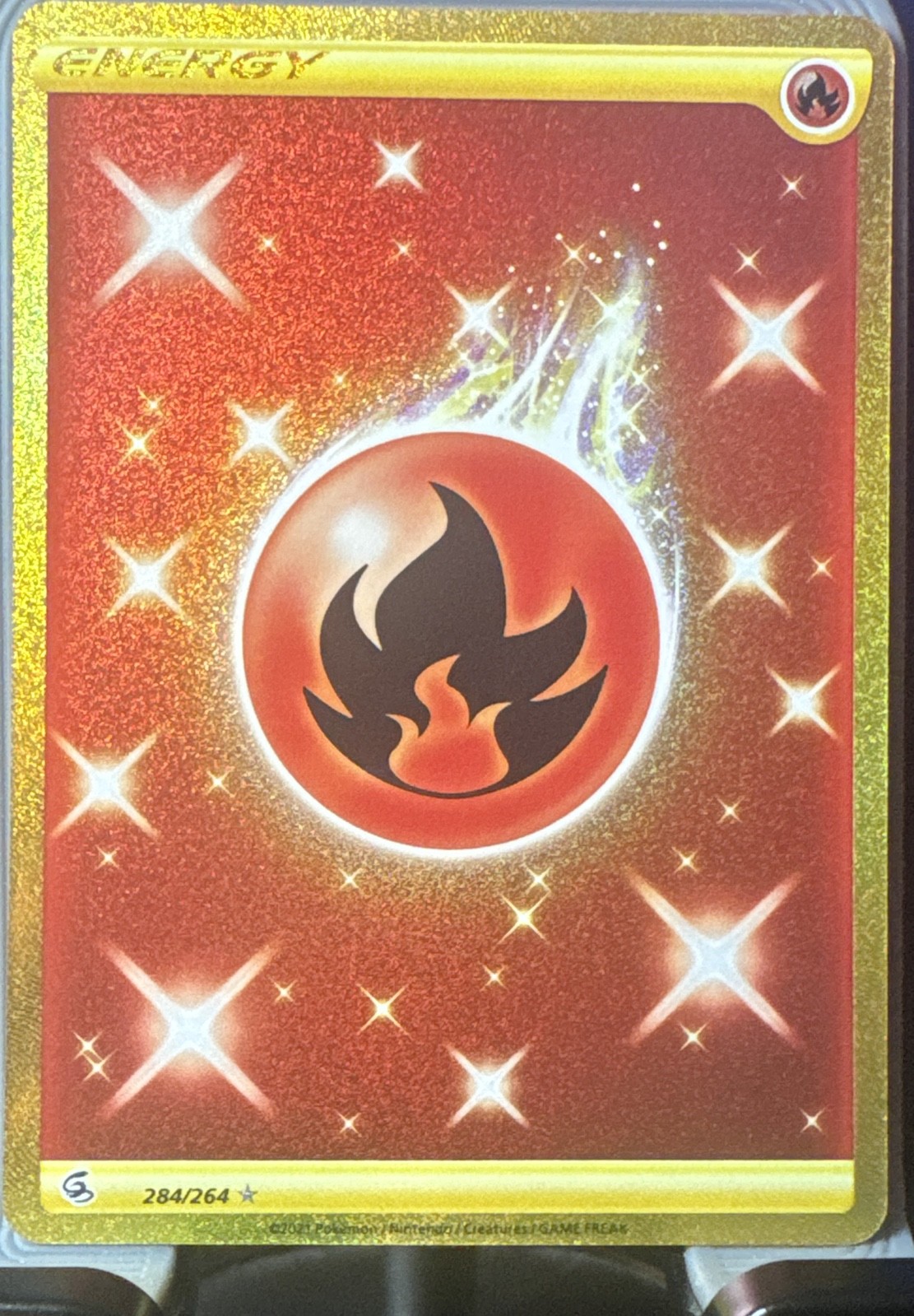 Fire Energy (Secret) 284/264 Swsh08: Fusion Strike Holo