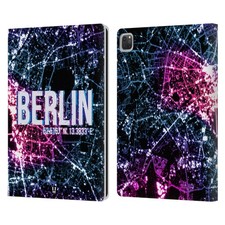 HEAD CASE DESIGNS CITY LIGHTS LEATHER BOOK CASE FOR APPLE iPAD AND APPLE PENCIL