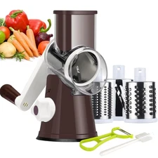 Cheese Grater Hand Crank Kitchen Shredder Speed Mandolin Sli...
