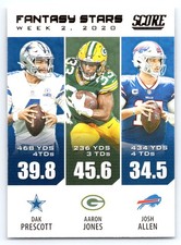 2021 Score #FS2 Aaron Jones / Dak Prescott / Josh Allen Fantasy Stars