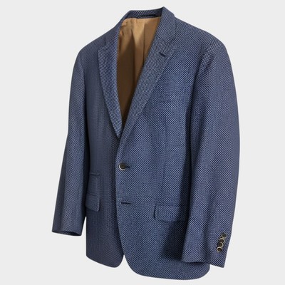EREDI PISANO Mens Blazer Sport Coat 2-Button Suit Jacket Blue 46 