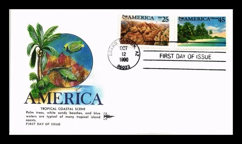DR JIM STAMPS US COVER TROPICAL COAST PUAS AMERICA FDC COMBO GILL CRAFT
