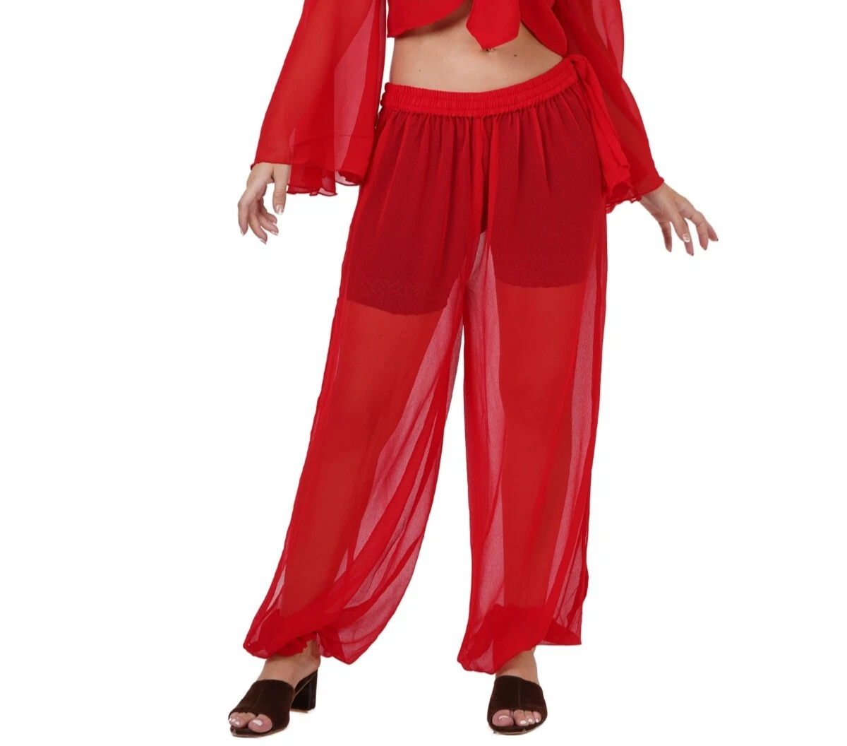 Miuuchy Pantaloni Da Donna In Pizzo A Gamba Larga, Trasparenti, Copricostume Da Spiaggia, Nero