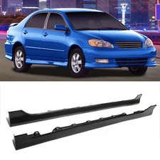 Side Skirts Extension Fit for T0y0ta Corolla 2003-2008 Black Body Kit ADD-ON ABS